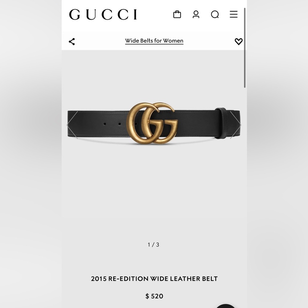 Gucci Wide Leather Belt - LIKE NEW - Size 90